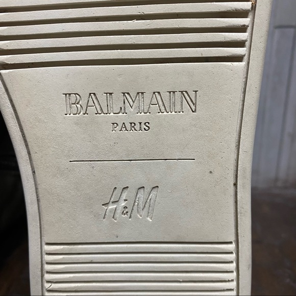 Balmain Paris H&M Combat Ankle Leather Boots Sz 9 - Picture 11 of 11
